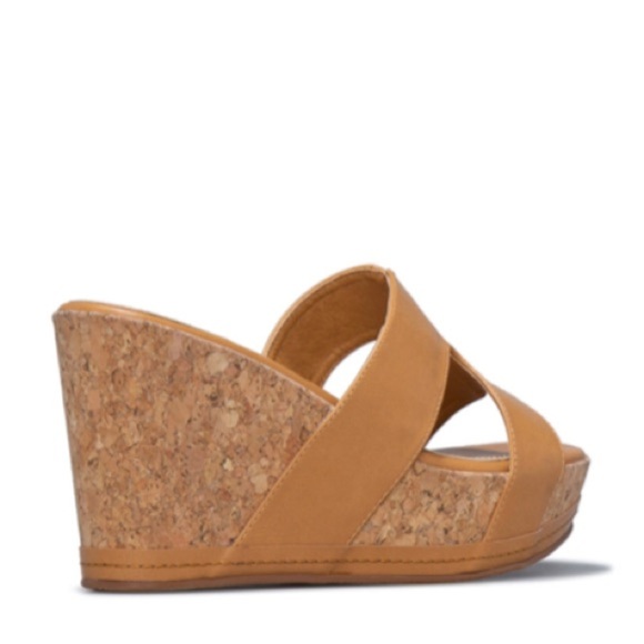 NWT Shoe Dazzle Faux Leather Slip On Cork Wedge Size 10 - Picture 11 of 14